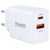 CARGADOR DE PARED USB-C PD 20W, USB-A/QC 18W TOOQ TQWC-2SC04WT BLANCO