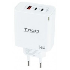 CARGADOR DE PARED GAN 2*USB-C/PD + USB-A/QC 65W TOOQ TQWC-GANQC2PD65WT BLANCO