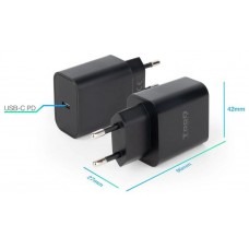 CARGADOR DE PARED USB-C PD3.0 20W NEGRO TOOQ